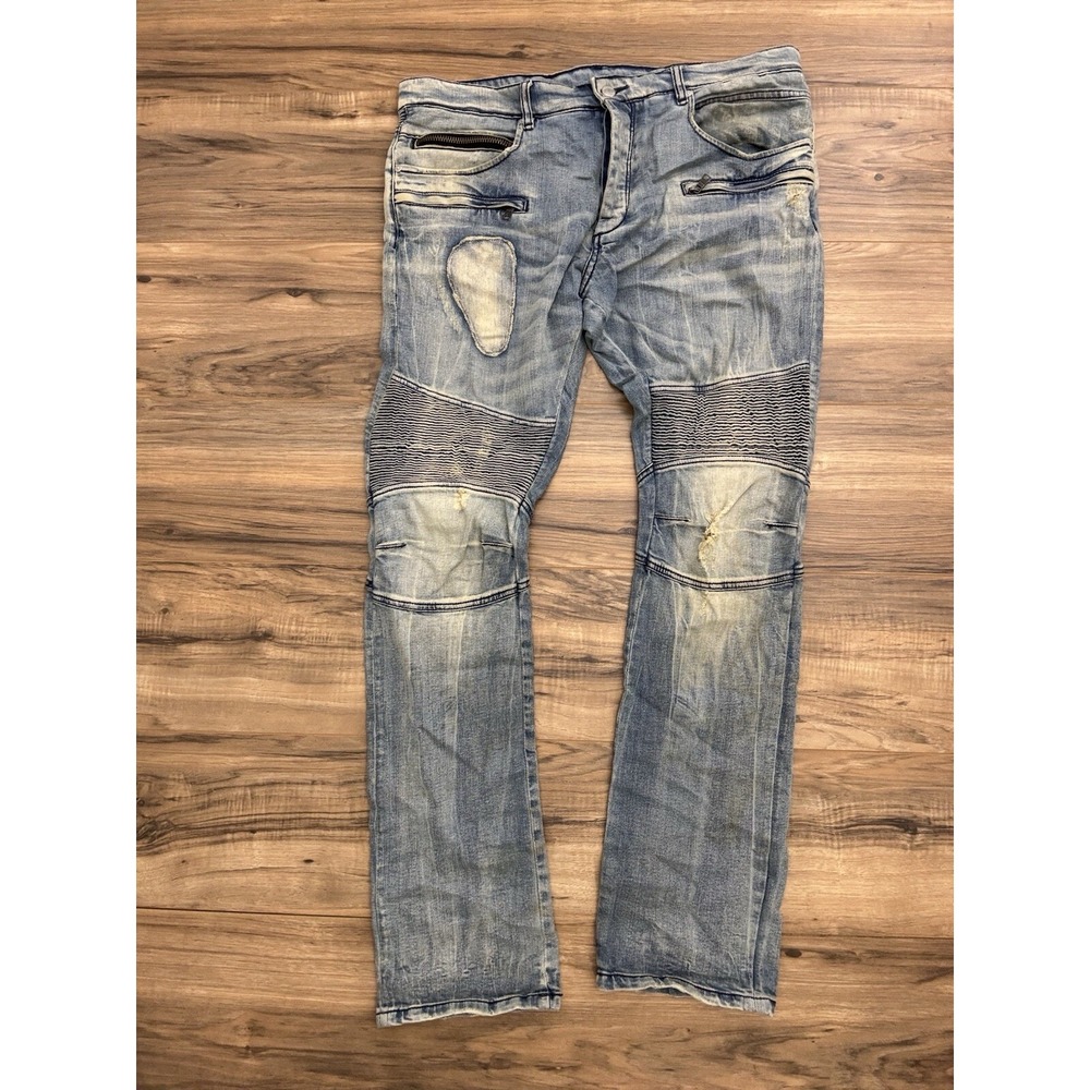 Rockstar Men Skinny Jeans‎ Size 36 Button Fly Faded Blue